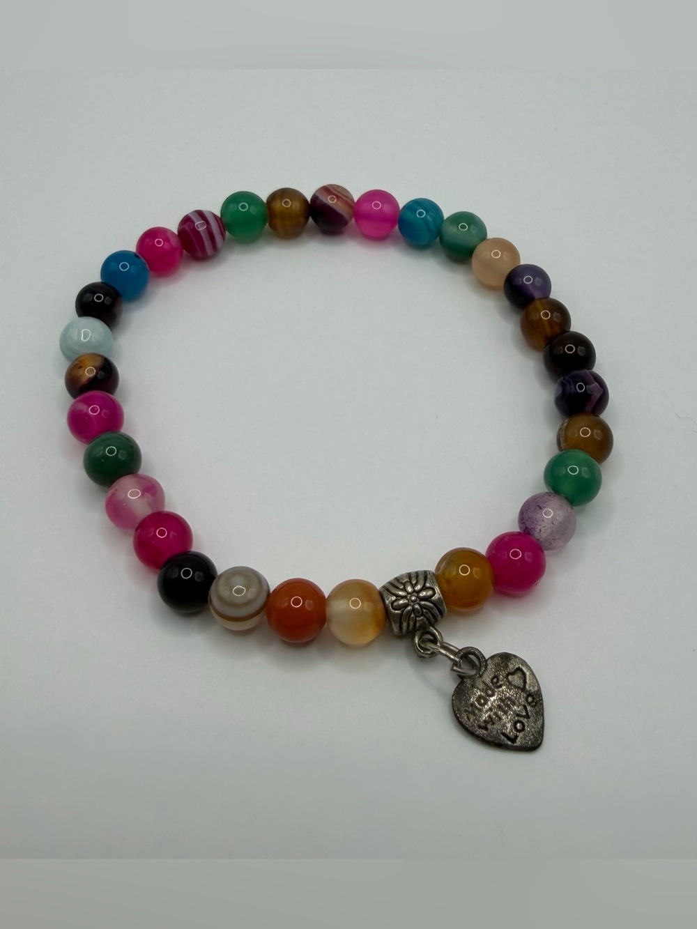 Beaded Bracelet Heart Charm